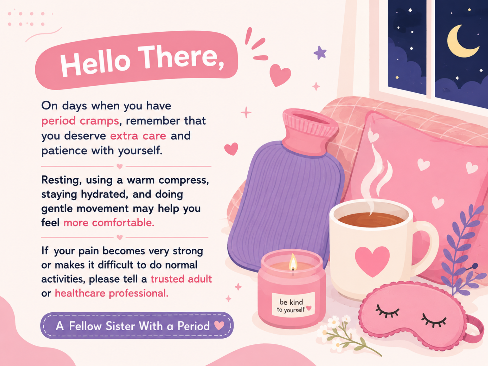 Amu4her card about period self-care